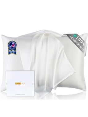 100% Mulberry Silk Pillowcase - Ivory White